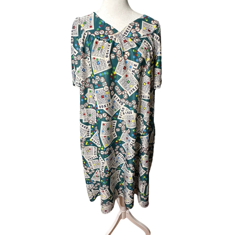 Vintage BINGO Novelty Print Mumu Dress
